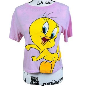 Looney Tunes pink tweety short sleeve tee size S love tribe baddie academia